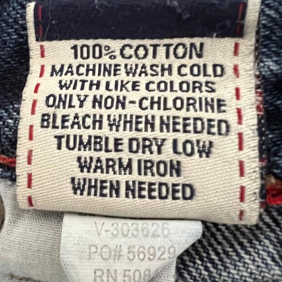 Anchor Blue Distressed Raw Hem Painted Y2K Denim Jorts - Picture 8 of 8